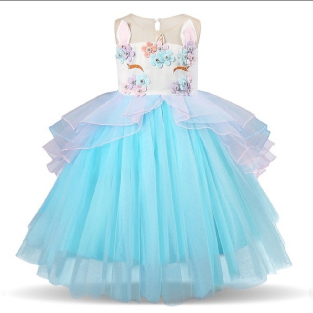 Girls Unicorn Dress and Headband